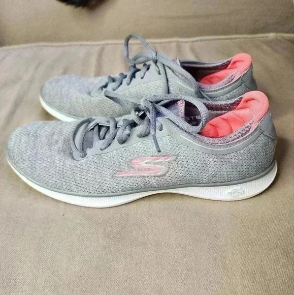 Skechers Women's Go Step Lite Agile Shoes 14485 Grey/Pink Size 8.5 US - Picture 5 of 8